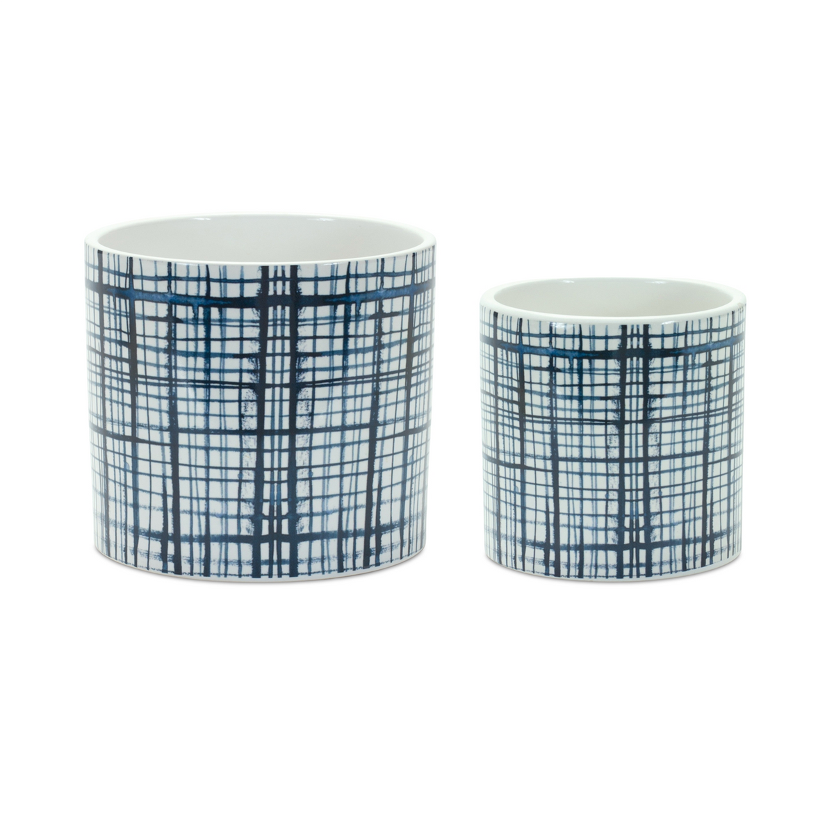 Criss Cross Pattern Planter (Set of 2) -Ship Only