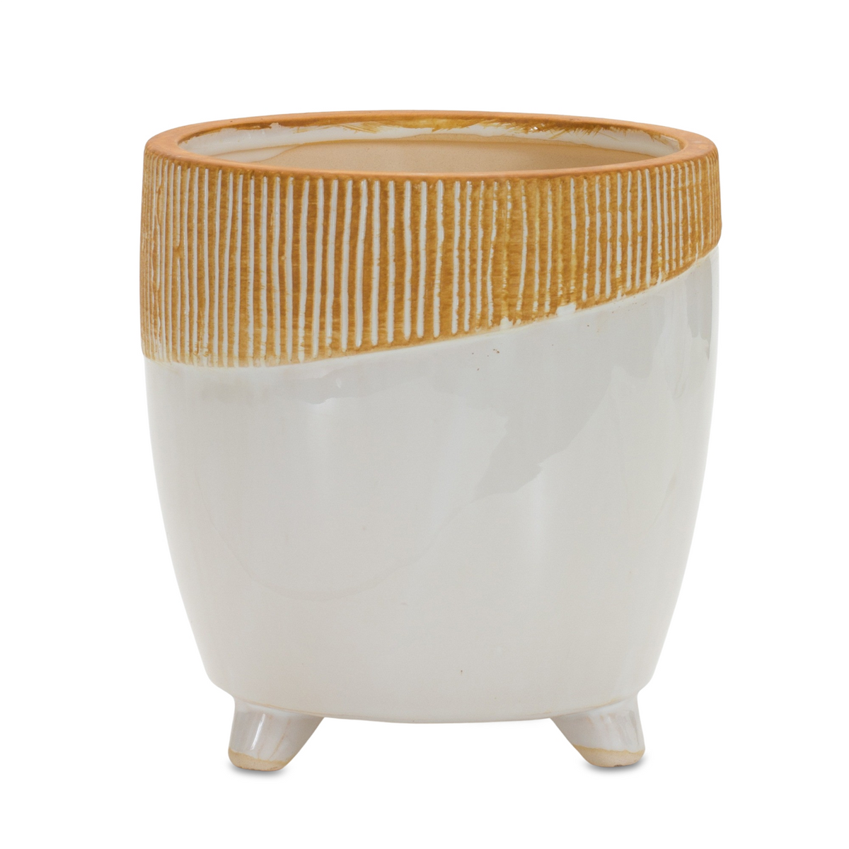 Dual Tone Ceramic Planter 7.75"H -Ship Only