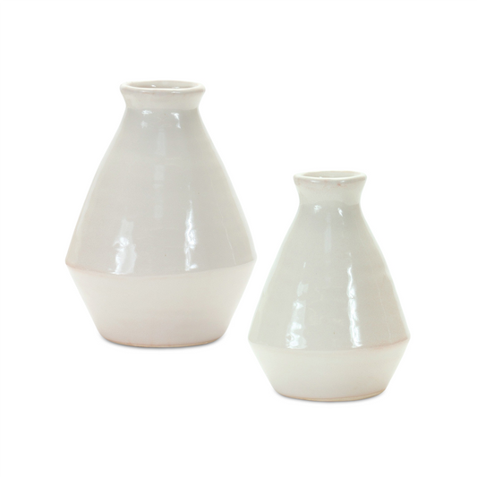 Modern Terra Cotta Tapered Vase (Set of 2) -Ship Only
