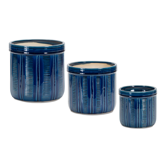 Container (Set of 3) 5"H, 6"H, 7.5"H Terra Cotta -Ship Only