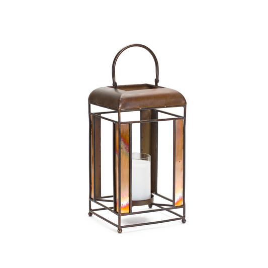 Lantern 7.25"L x 13.5"H Metal/Glass -Ship Only