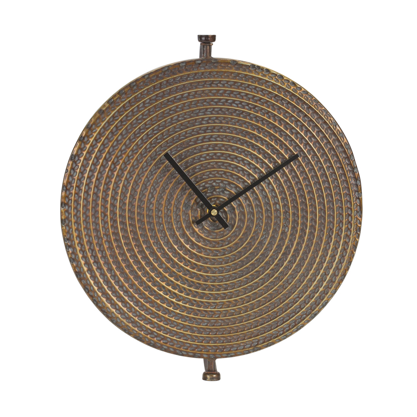 Bronze Metal Wall Clock with Suspended Stand 15"D -Ship Only