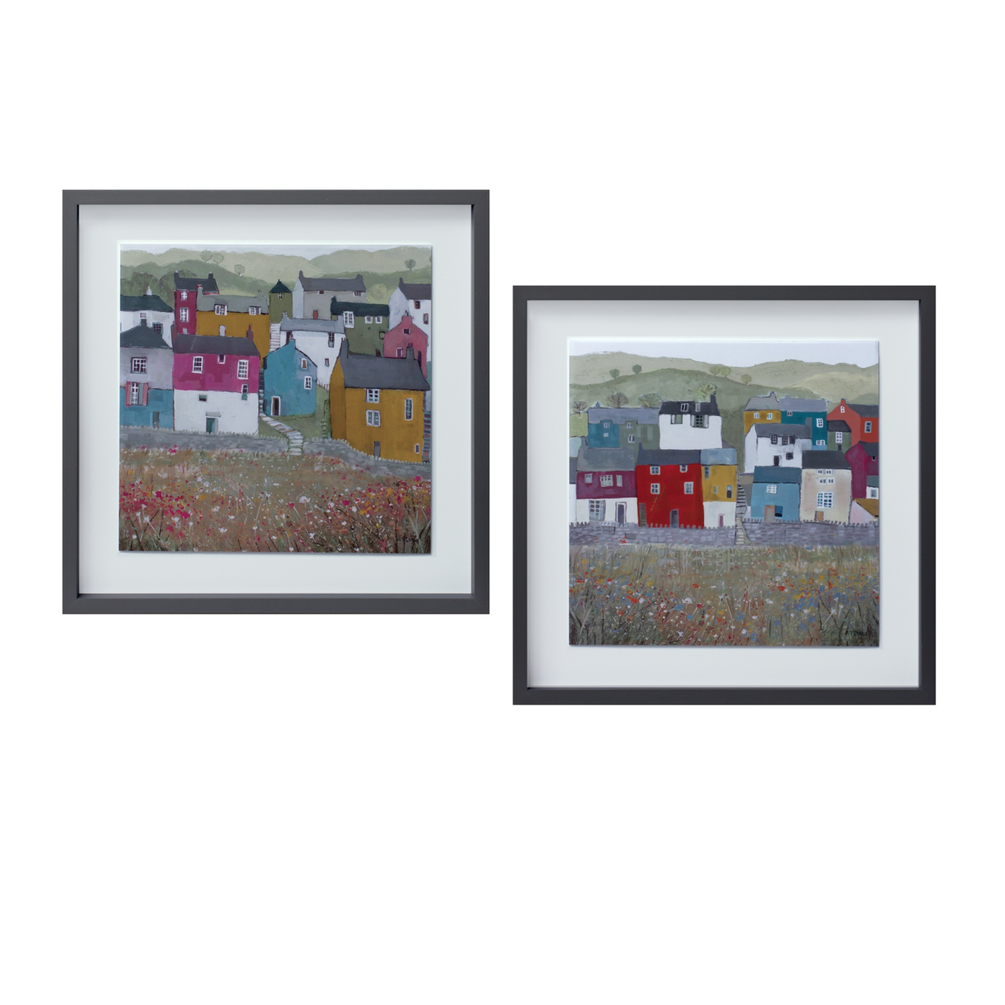 Wood Framed House Print (Set of 2) -Ship Only
