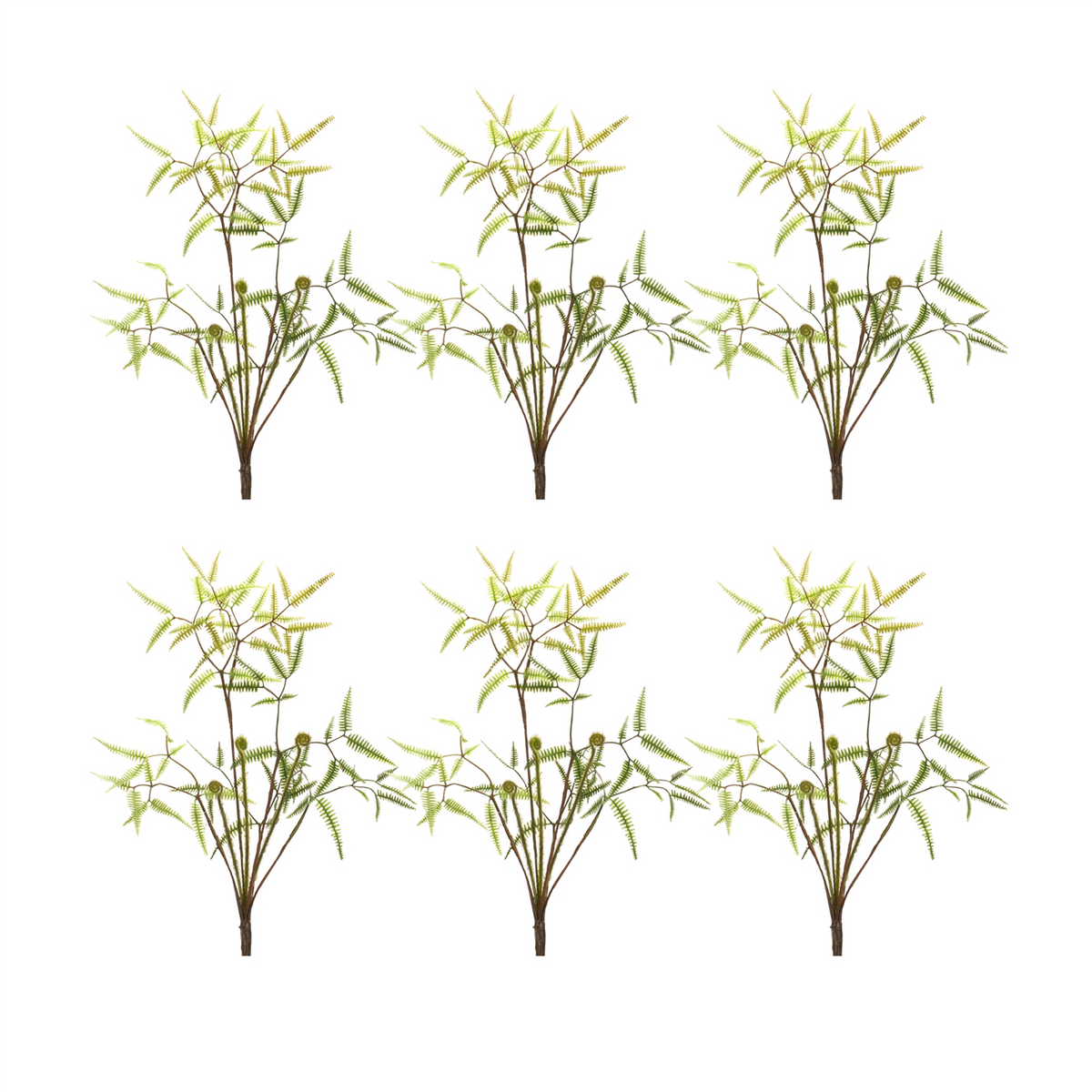 Mini Fern Foliage Bush with Sprout Accent (Set of 6) -Ship Only