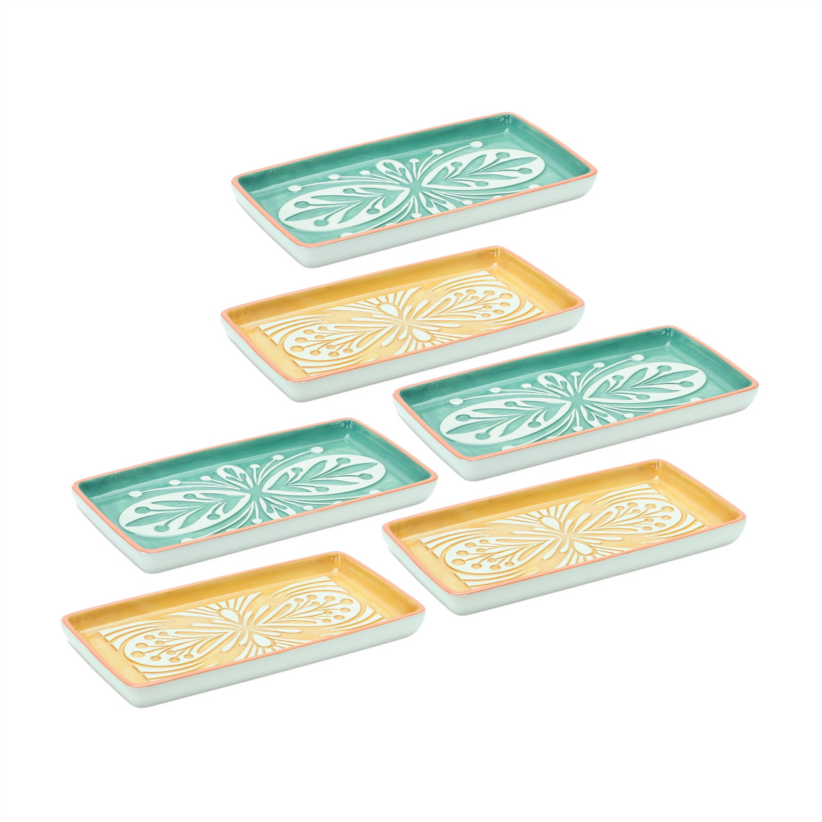 Ornamental Ceramic Tray (Set of 6) -Ship Only
