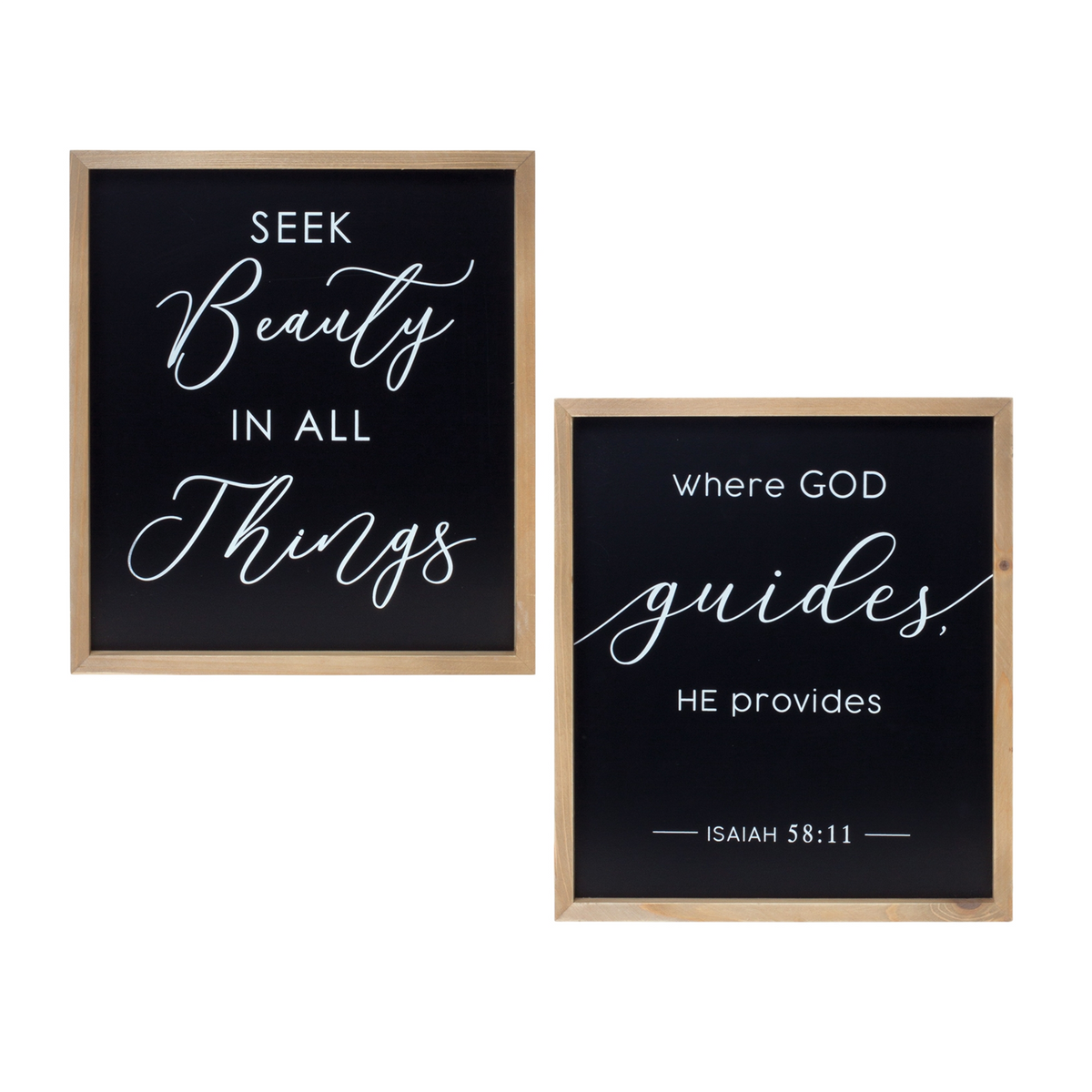 Framed Beauty and God Plaque (Set of 2) -Ship Only
