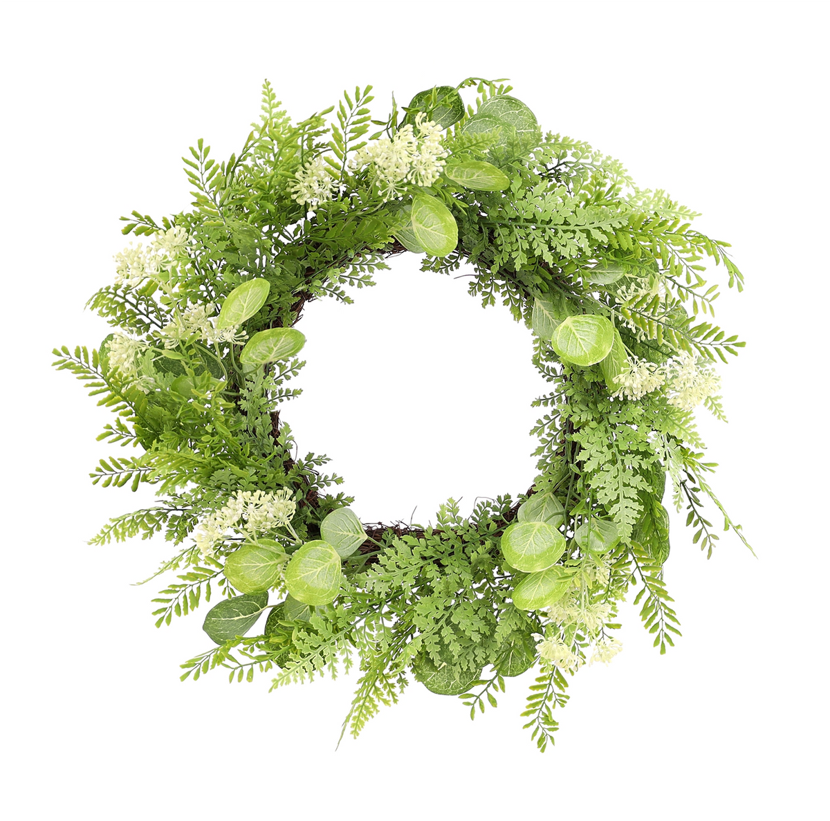 Mixed Fern Foliage Wreath 27.5"D -Ship Only