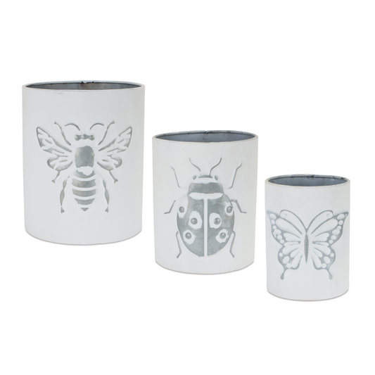 Brushed Metal Insect Pot (Set of 3) -Ship Only
