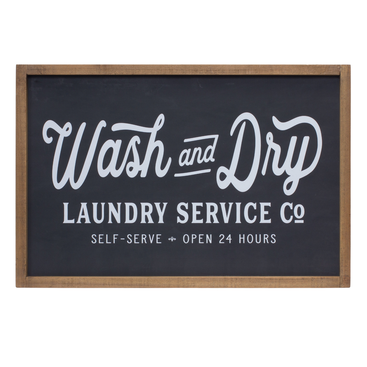 Wash and Dry Laundry Sign 18.25"L x 12"H MDF/Wood -Ship Only