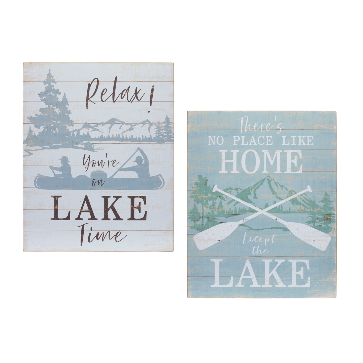 Wooden Lake Life Sentiment Sign (Set of 2) -Ship Only