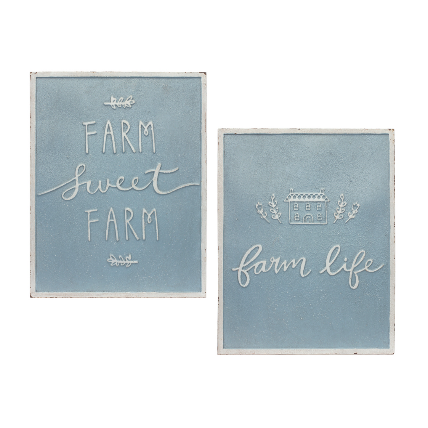 Metal Farm Life Sentiment Sign (Set of 2) -Ship Only