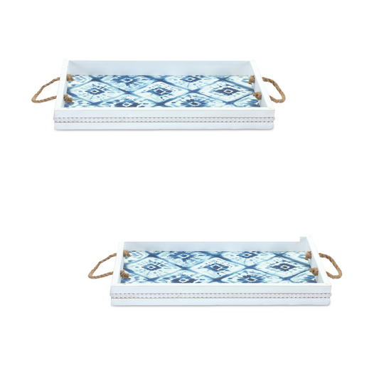 Tray (Set of 2) 20"L x 12"W x 2"H Wood -Ship Only