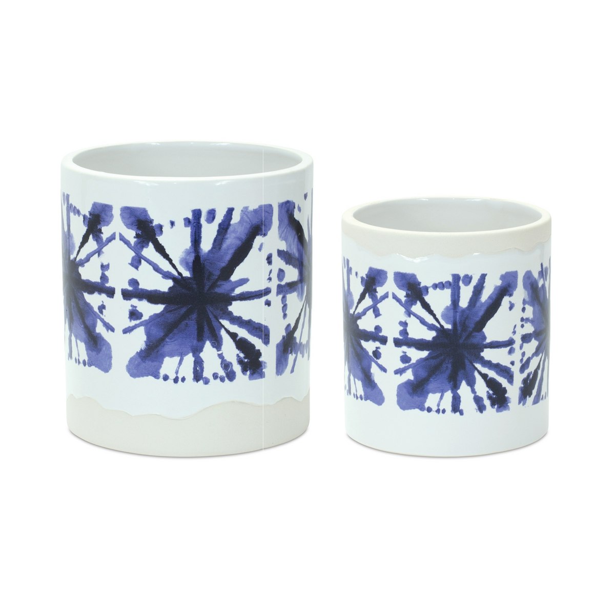 Tie-Dye Print Ceramic Pot (Set of 2) -Ship Only
