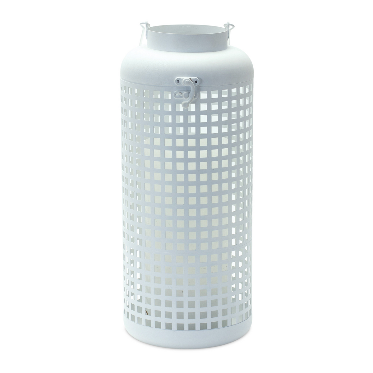 White Punched Metal Candle Holder -Ship Only