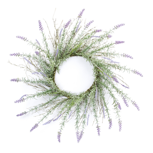 Lavender Wreath 28”D Plastic -Ship Only