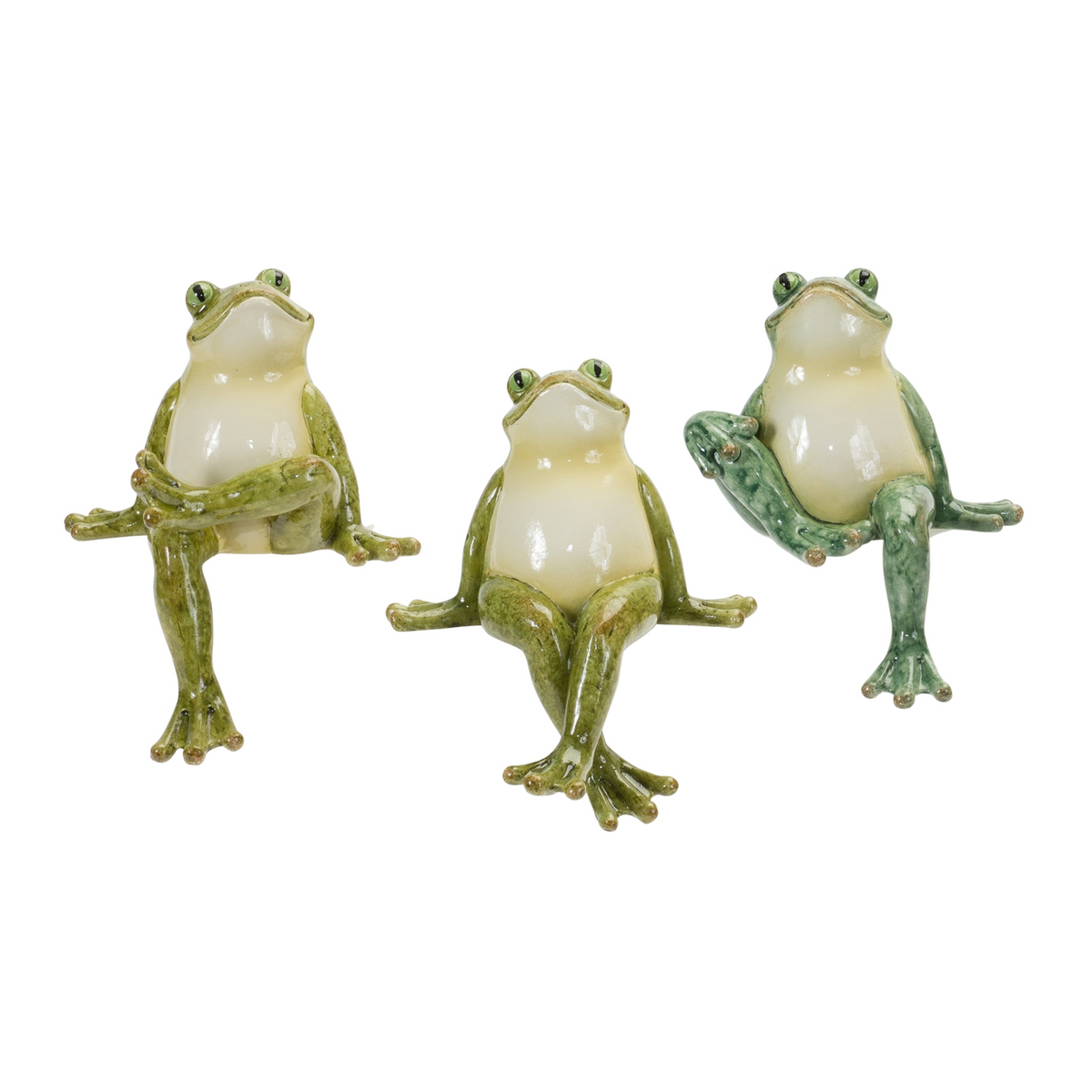 Stone Garden Frog Shelf Sitter (Set of 3) -Ship Only