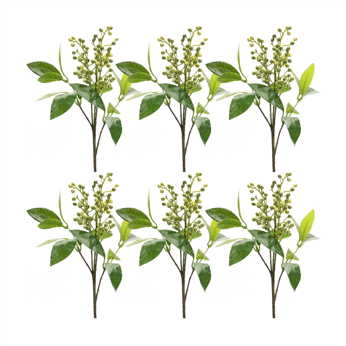 Berry Spray (Set of 6) 16”H Plastic/Polyester -Ship Only