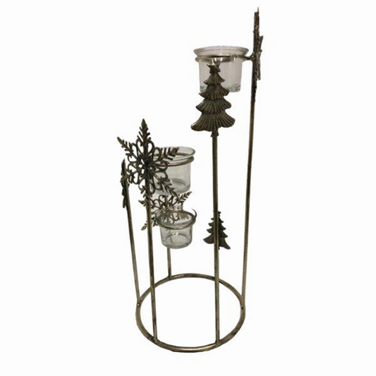 Triple Votive Holder 6.5"D x 15.75"H Iron -Ship Only