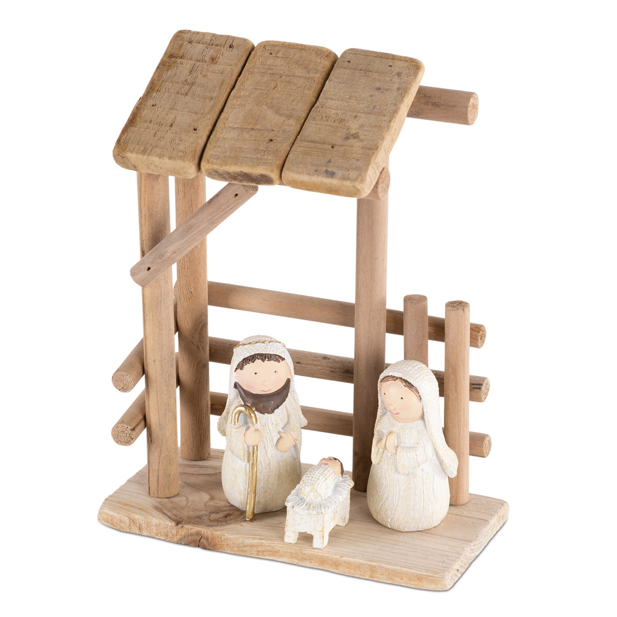 Wooden Creche Nativity Scene 9"H -Ship Only