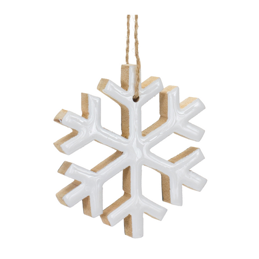 Wood Snowflake Ornament (Set of 12) -Ship Only