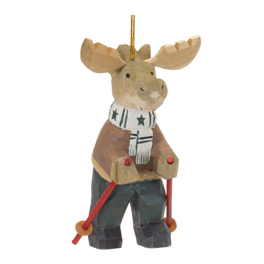 Moose on Skis Ornament (Set of 6) -Ship Only