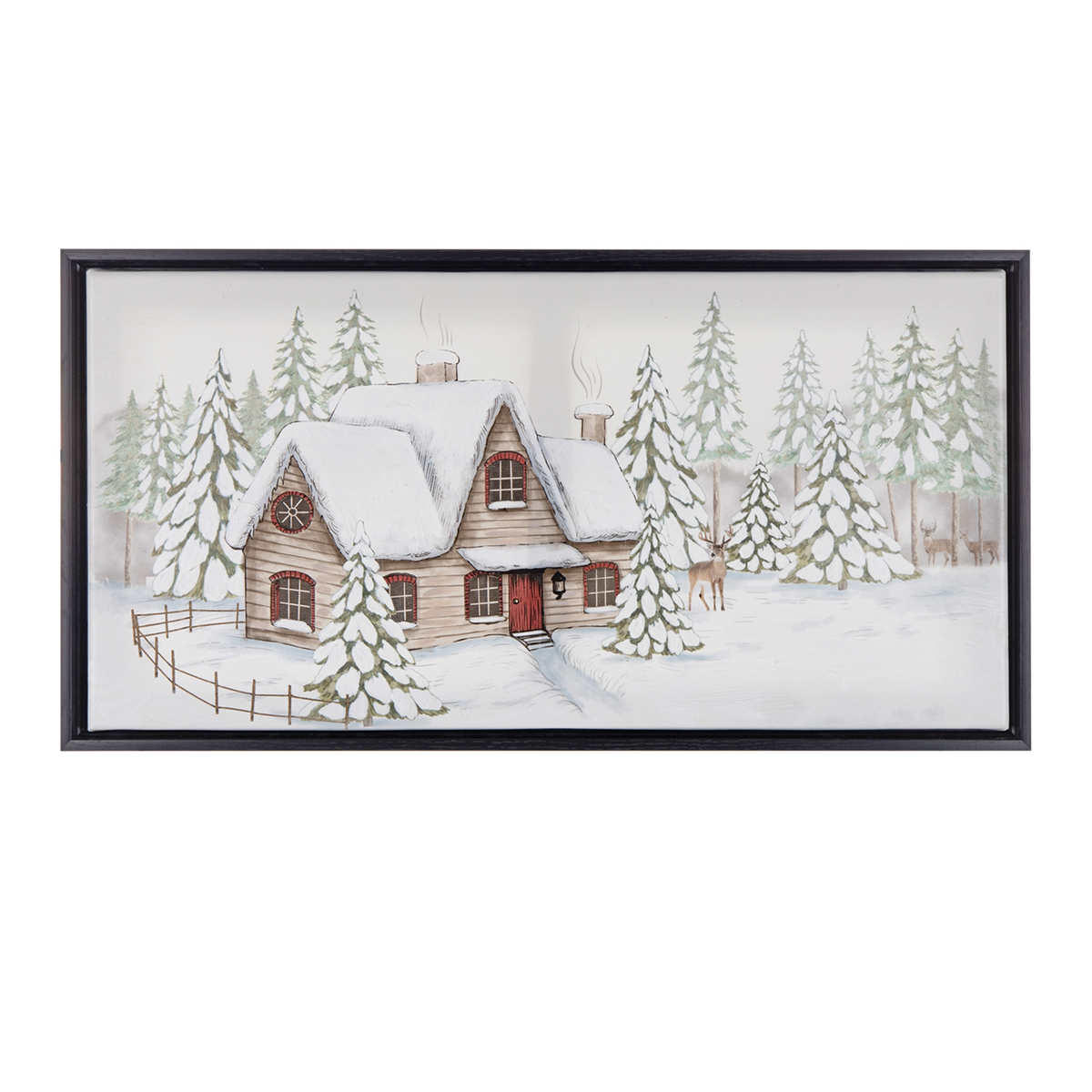 Winter Scene Frame 25"L x 13"H Canvas/Plastic -Ship Only