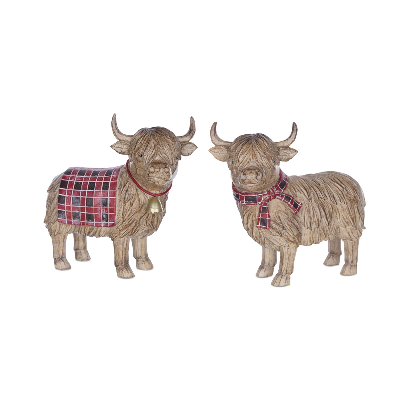 Highland Cow Winter Figurine (Set of 2) -Ship Only