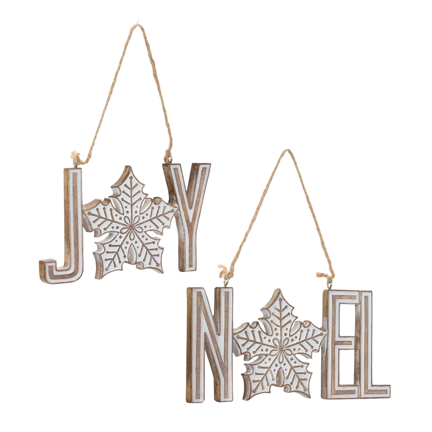 Joy Noel Snowflake Ornament (Set of 12) -Ship Only