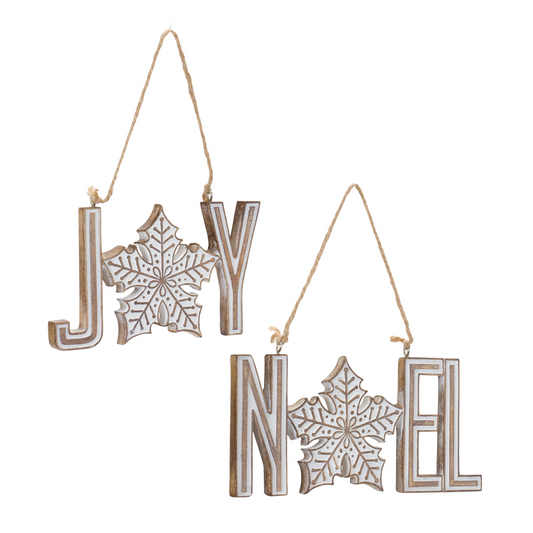 Joy Noel Snowflake Ornament (Set of 12) -Ship Only