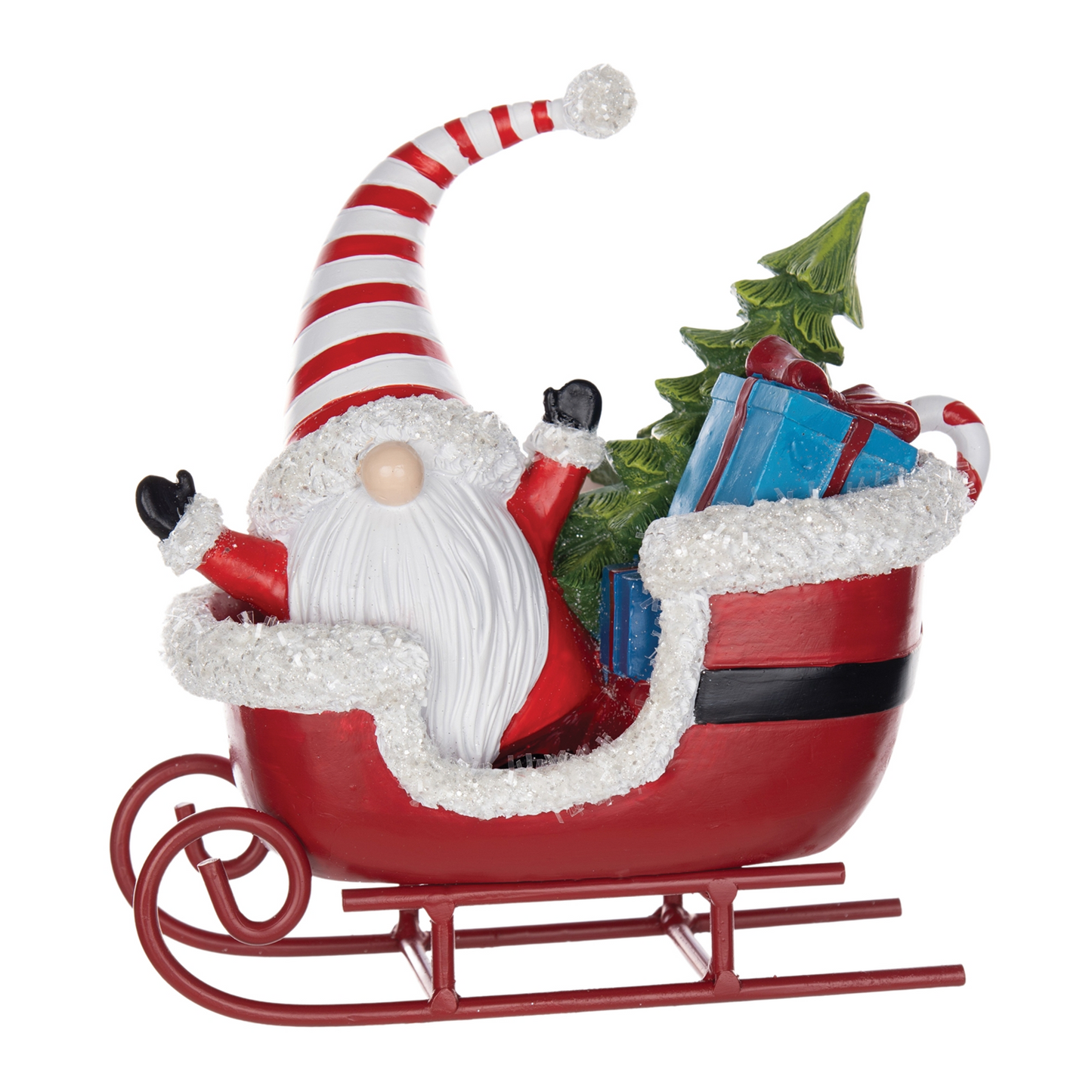 Santa Gnome in Sleigh Figurine (Set of 2) -Ship Only