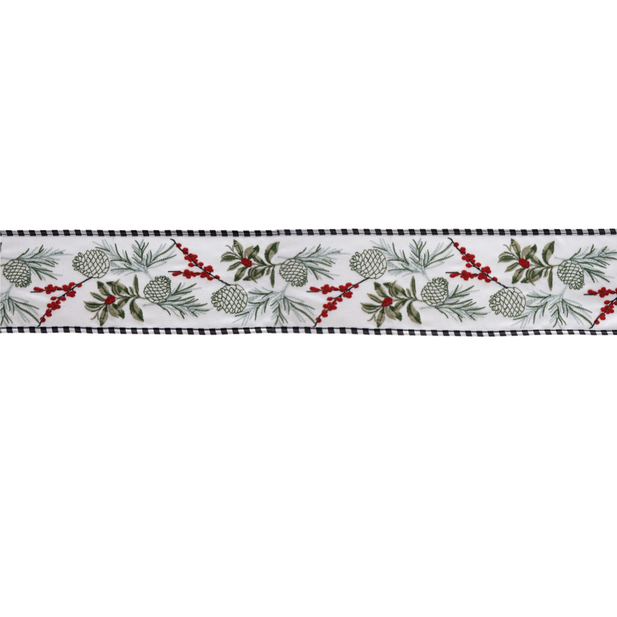 Pine Berry Ribbon 4" x 5 yds. -Ship Only