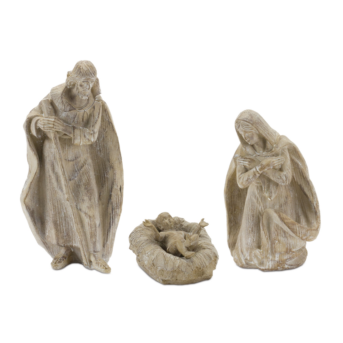 Holy Family (Set of 3) 3"H, 5.25"H, 7"H Resin -Ship Only