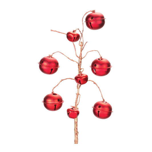 Red Sleigh Bell Spray (Set of 6) -Ship Only