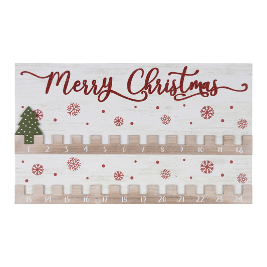 Wood Christmas Countdown 20"L -Ship Only