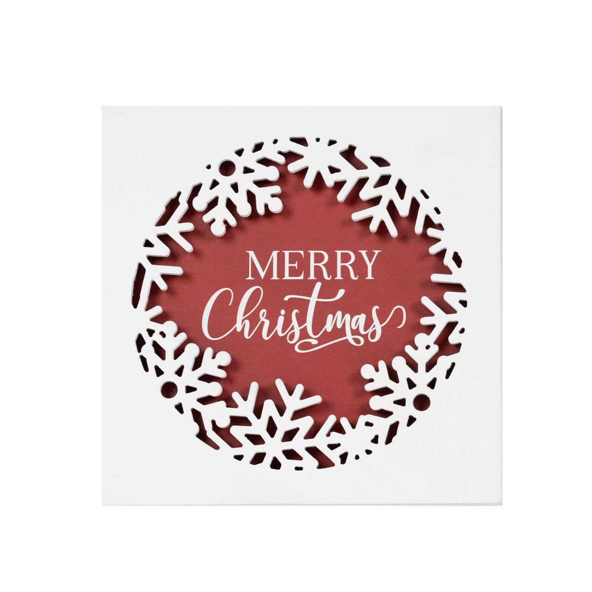 Merry Christmas Plaque 12"SQ -Ship Only