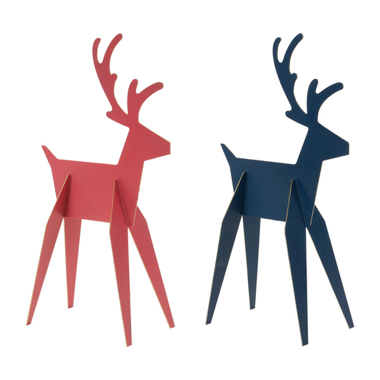 Modern Metal Deer Figurine (Set of 6) -Ship Only