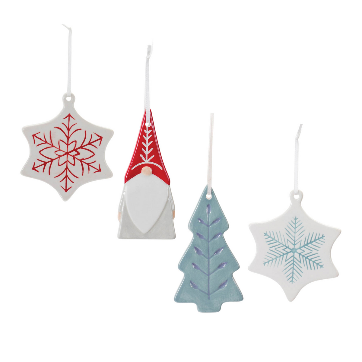 Etched Ceramic Tree Ornament (Set of 24) -Ship Only