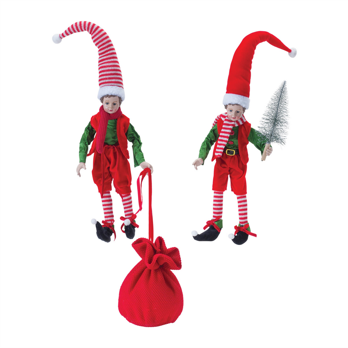 Vintage Elf Shelf Sitter (Set of 2) -Ship Only