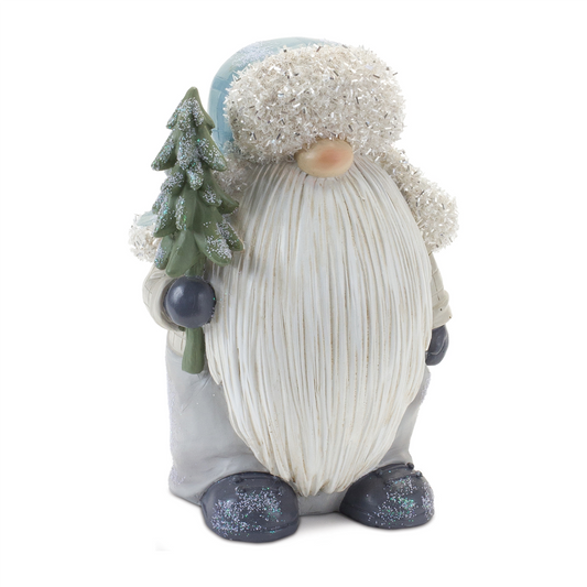 Gnome with Pine Tree Figurine (Set of 2) -Ship Only