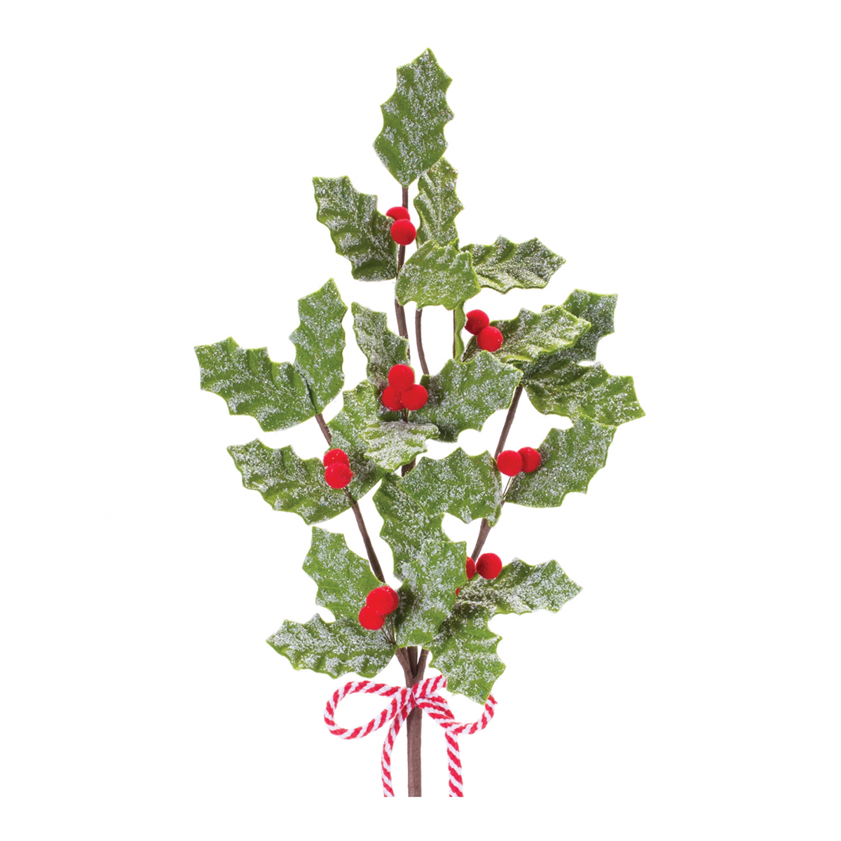 Fabric Holly Berry Spray (Set of 6) -Ship Only