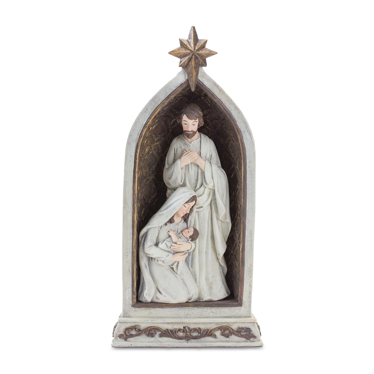 Holy Family in Arch (Set of 2) 12.5”H Resin