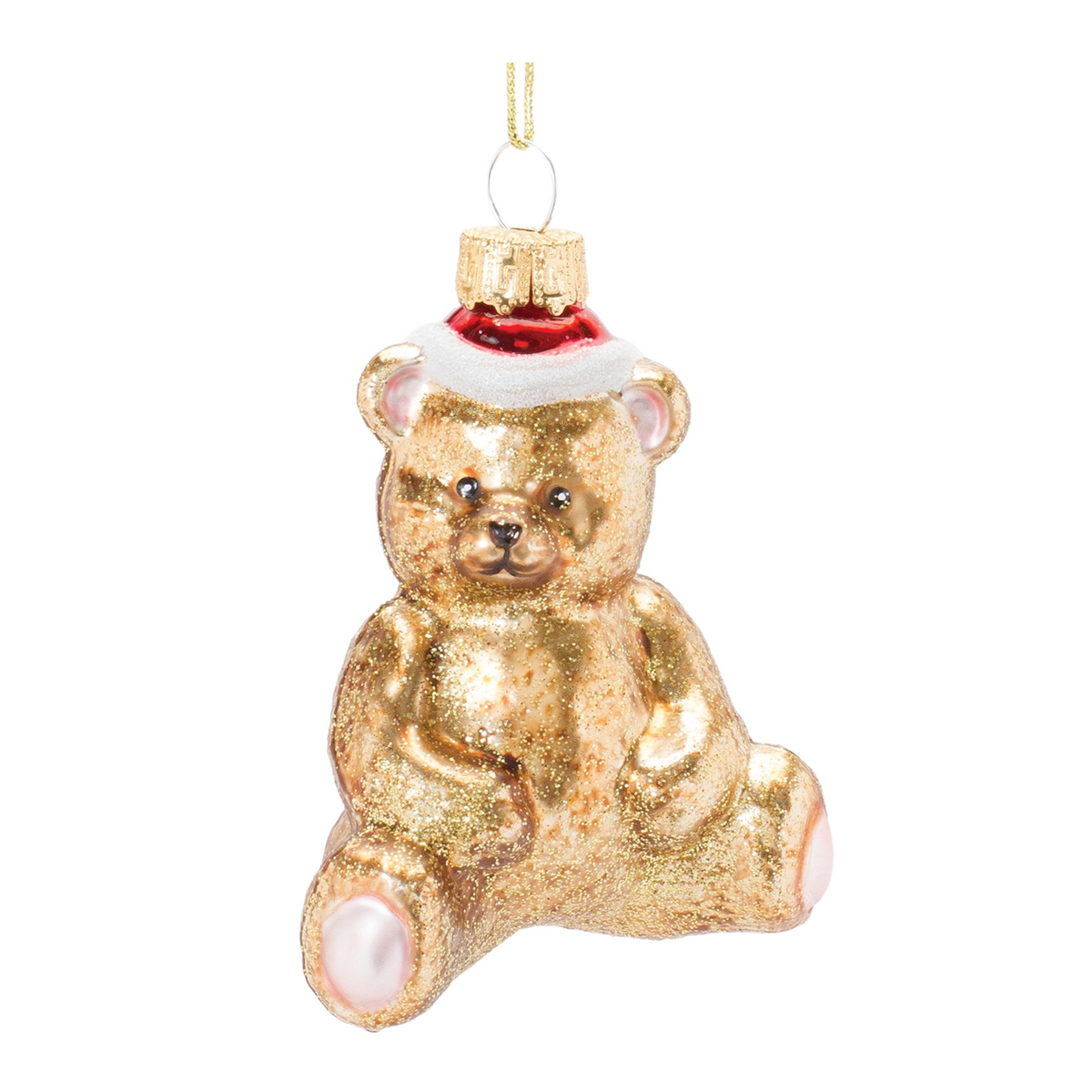 Teddy Bear Ornament (Set of 12) 3.75”H Glass