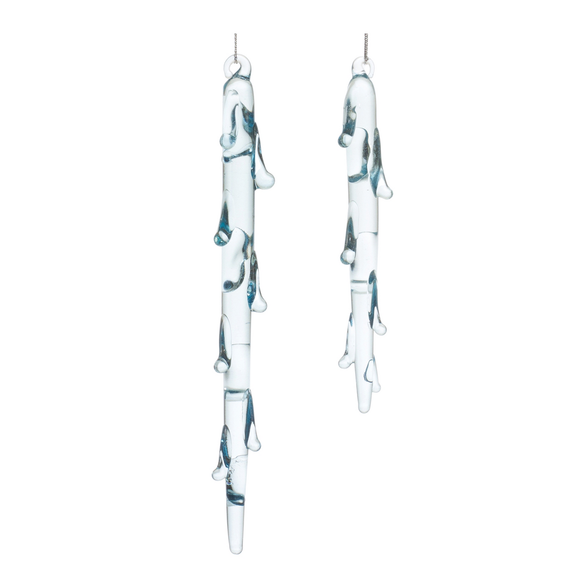 Melted Glass Icicle Drop Ornament (Set of 12) -Ship Only