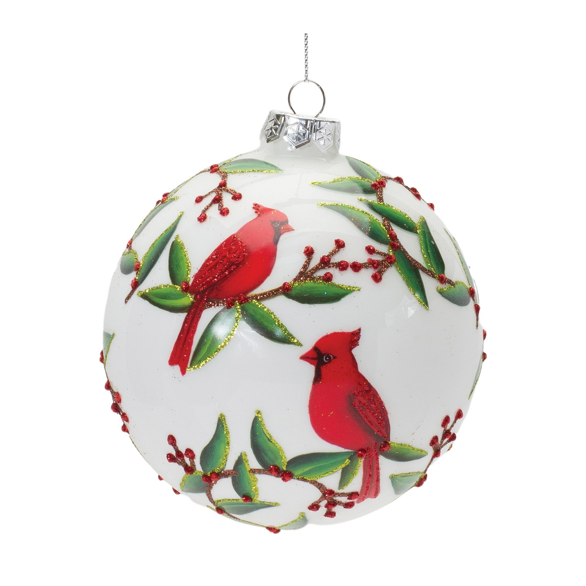 Cardinal Ball Ornament (Set of 6) 5”D Glass -Ship Only