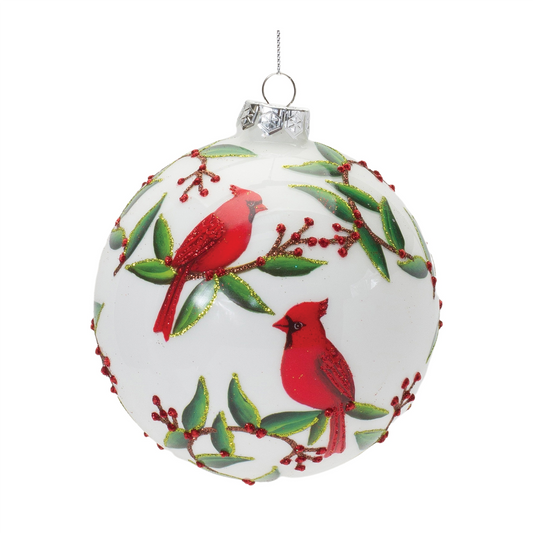 Cardinal Ball Ornament (Set of 6) 5”D Glass -Ship Only