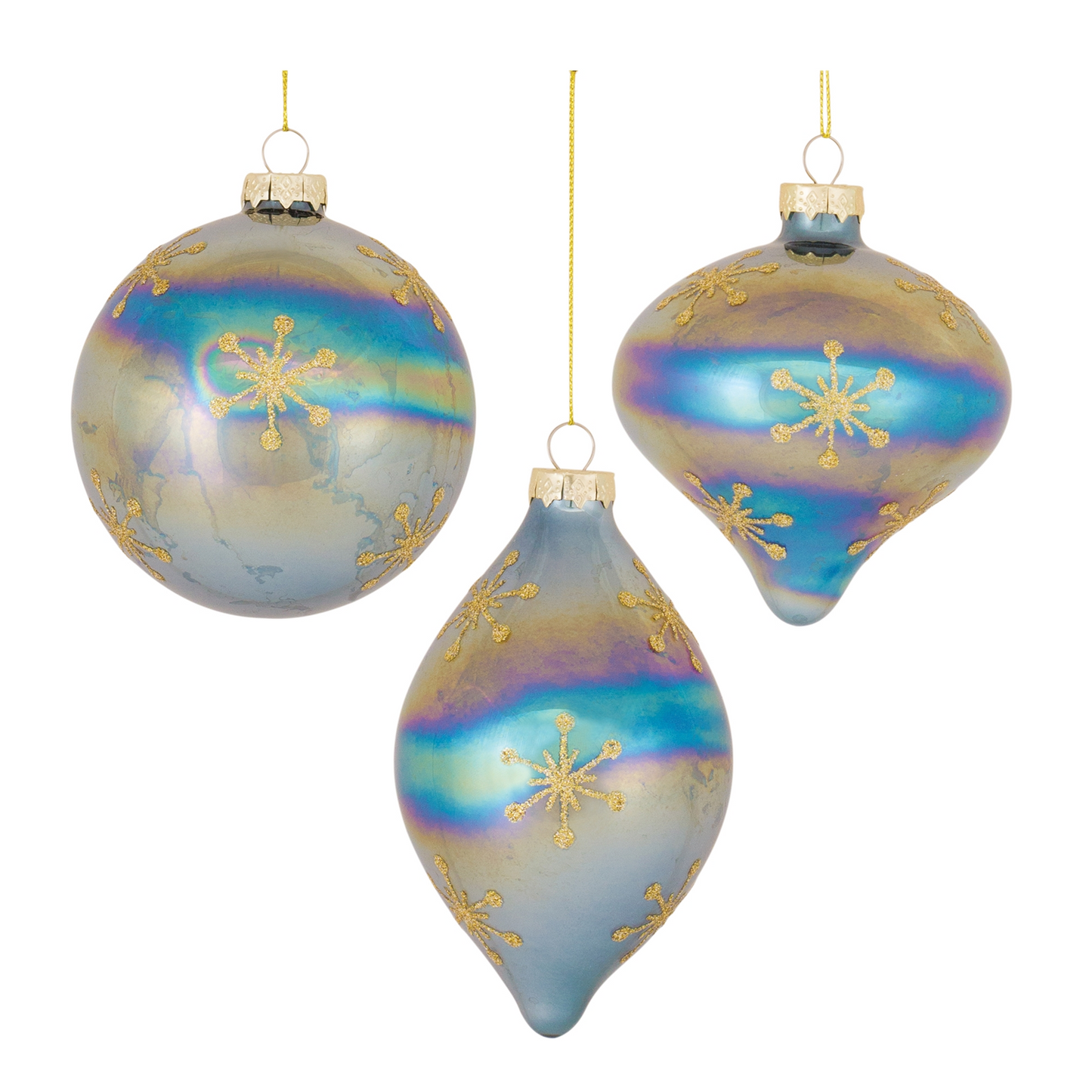 Irredescent Glass Snowflake Ornament (Set of 6) -Ship Only
