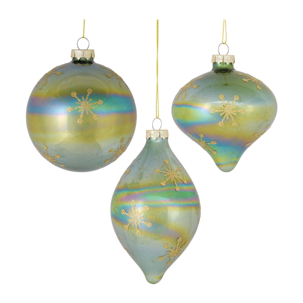 Irredescent Glass Snowflake Ornament (Set of 6) -Ship Only