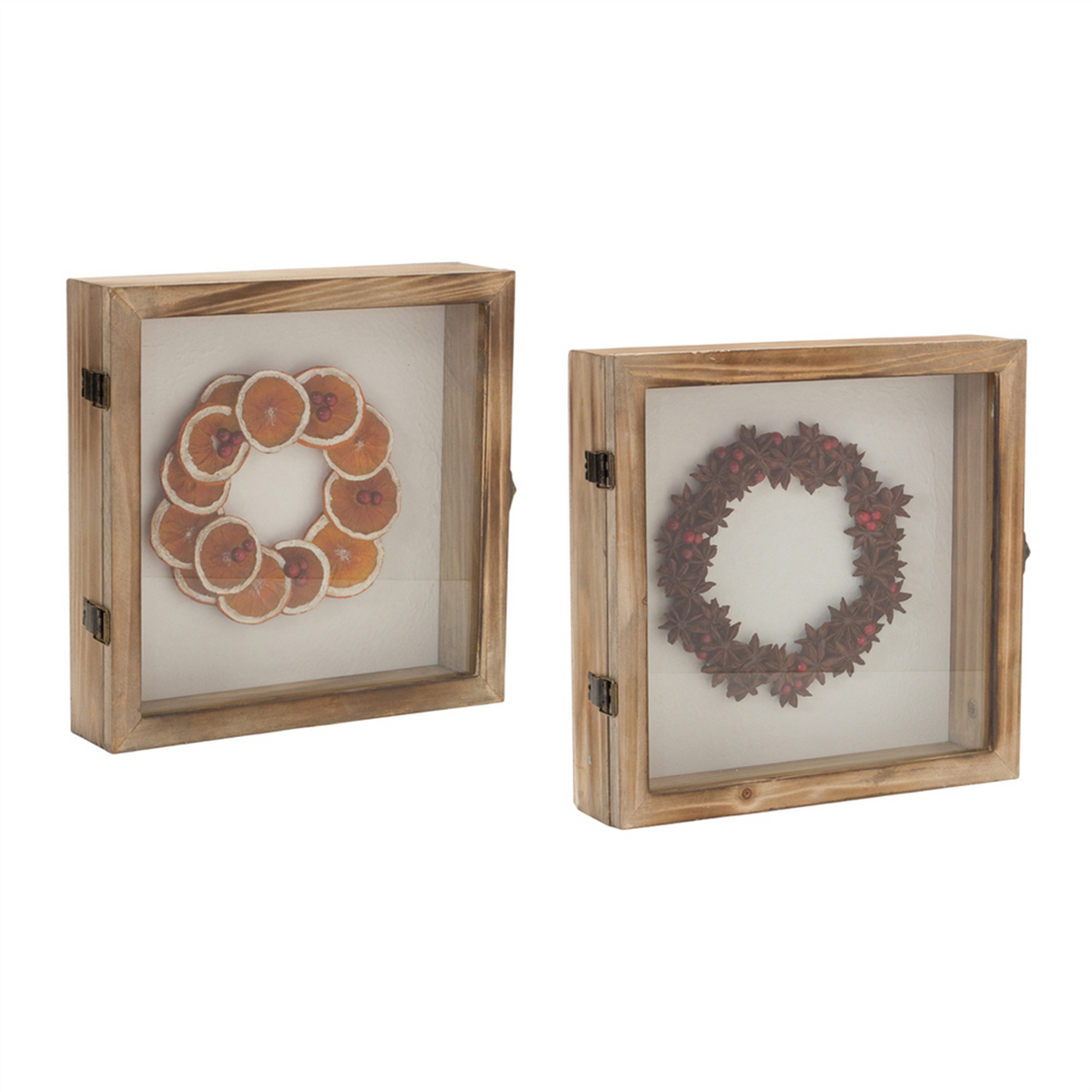 Dried Fruit Wreath Shadow Box (Set of 2) -Ship Only