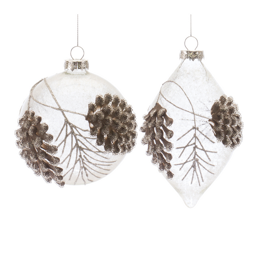 Ornament (Set of 6) 4.75"H, 5.75"H Glass -Ship Only