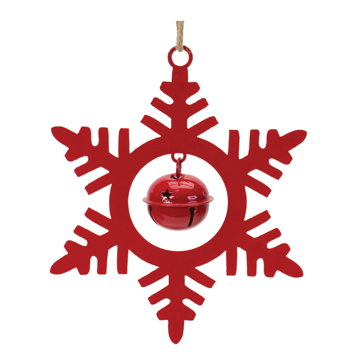 Metal Snowflake with Bell Ornament (Set of 12) -Ship Only